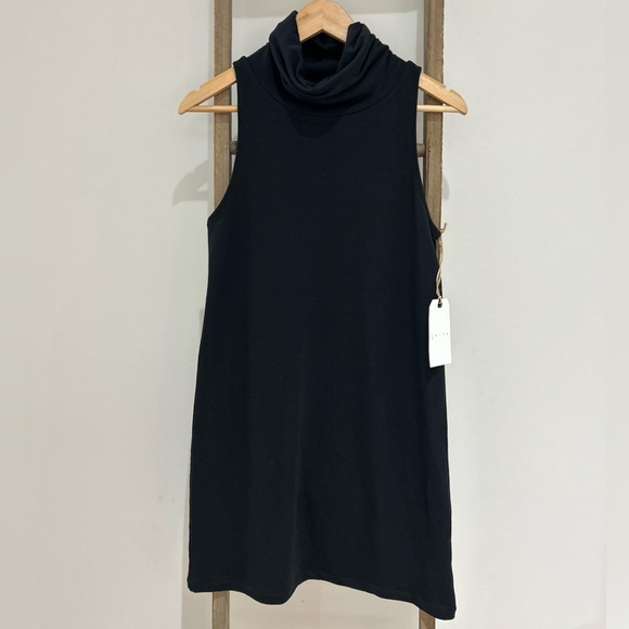 Leith Sweaters - Leith Black Sleeveless Cowl Neck Knit Mini Dress Size XS LBD Casual Minimalist